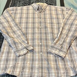 RAFTER C Men's Plaid Button-Down Shirt - Gray and White